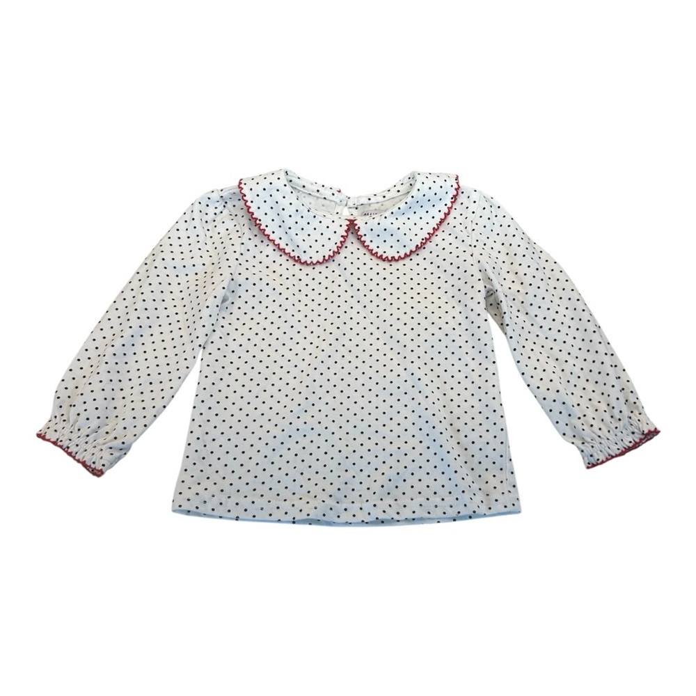 Vintage Y2K Blueberi Boulevard‎ Polka Dot Peter Pan Collared Shirt